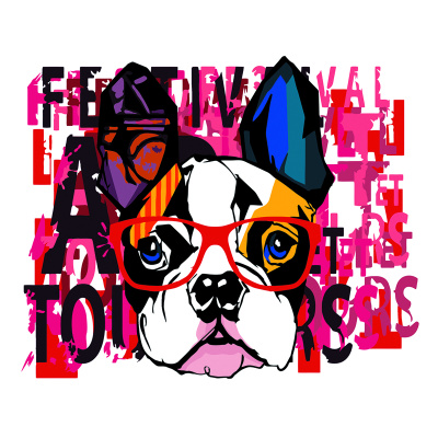 Картина по номерам на холсте ТРИ СОВЫ "Стильный французский бульдог", 30х40 см, с акриловыми краскам