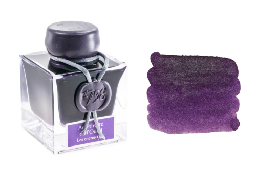 Чернила в банке Herbin Prestige 1798, 50 мл, Amethyste de l'Oural Фиолетовый с серебряными блестками