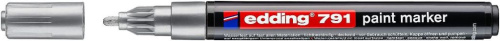 Маркер декоративный Edding "791" с лакирующим эффектом, 1-2 мм с круглым наконечником, серебро