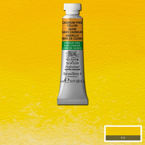 Акварель Winsor&Newton "Professional" в тюбике 5 мл Кадмий желтый (free)