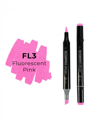 Маркер двухсторонний на спиртовой основе Sketchmarker Brush Цвет Флуорисцетный розовый