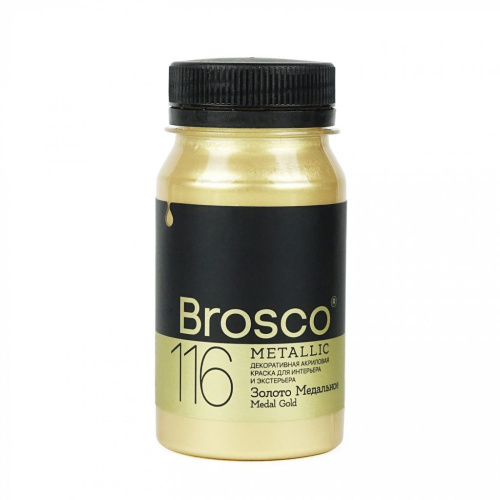 Краска декоративная Brosco 100 мл Золото Медальное