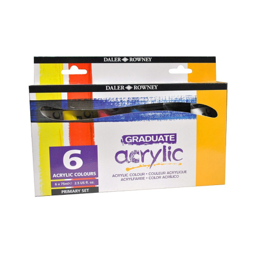Набор акрила Daler-Rowney "GRADUATE" Primary set 6 цв*75 мл