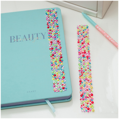 Наклейки акриловые MESHU "Colorful line", 25*7,8см, стразы, 500 наклеек