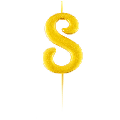 Свеча для торта с держателем MESHU "Цифра 8", 5,2 см, золотая
