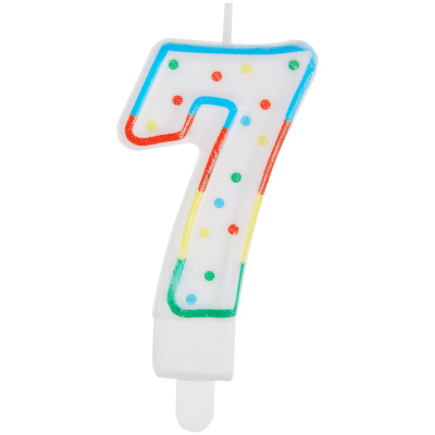 Свеча для торта с держателем MESHU "Цифра 7", 8,5 см, блистер