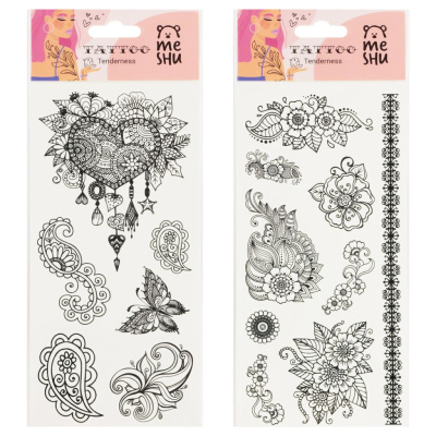 Наклейка-тату MESHU "Tenderness", 23*9 см, инд. уп., европодвес