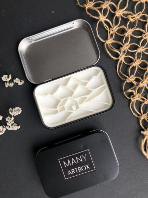 Палетка для красок "Гренландия" 9х6 см, цвет черный, пластик белый