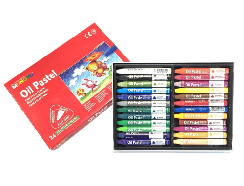 Набор масляной пастели для начинающих Mungyo 24 цв, трехграннная, в картонной коробке