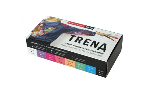 Набор акриловых красок по коже и ткани Таир "Тренд" 8 цв*20 мл