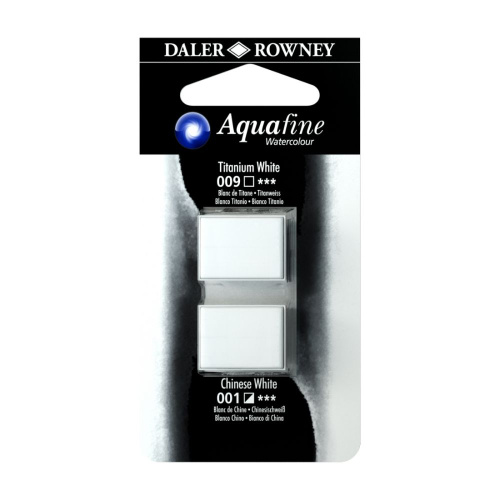 Акварель Daler-Rowney "AQUAFINE" в кюветах, 2 шт, белый титан/белый китайский