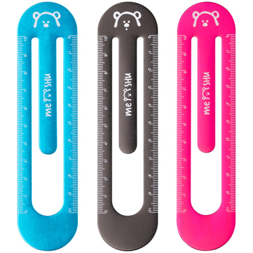 Линейка стальная MESHU 10 см, ассорти, европодвес