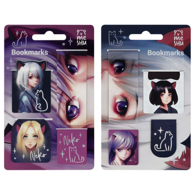 Закладки магнитные для книг MESHU "Neko" 4 шт