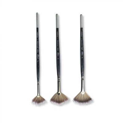 Кисть синтетика веерная, два уровня длины Гамма "Модерн" короткая ручка