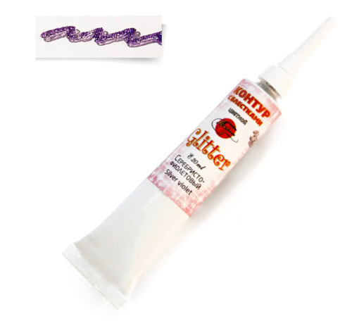 Контур универсальный Таир "Глиттер" 20 мл с блёстками Серебристо-фиолетовый