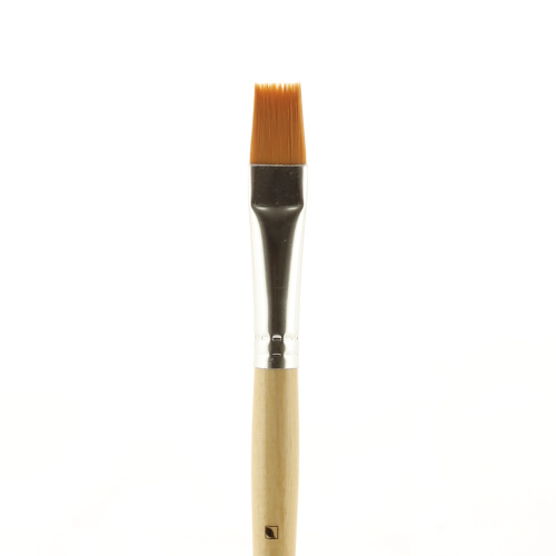 Кисть синтетика №14 плоская Альбатрос "Хобби" упругая, длинная ручка