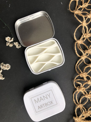 Палетка для красок "Волны" 6х5 см, цвет белый, пластик белый