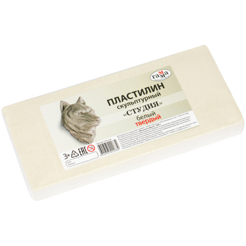 Пластилин скульптурный Гамма 1000 г белый твердый