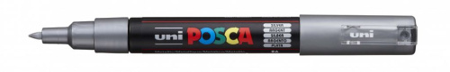 Маркер UNI "POSCA" PC-1M, 0,7 мм, наконечник пулевидный, цвет серебряный