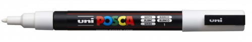 Маркер UNI "POSCA" PC-3M, 0,9-1,3 мм, наконечник пулевидный, №1 цвет белый