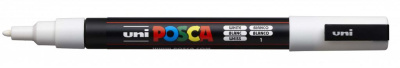Маркер UNI "POSCA" PC-3M, 0,9-1,3 мм, наконечник пулевидный, №1 цвет белый