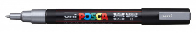 Маркер UNI "POSCA" PC-3M, 0,9-1,3 мм, наконечник пулевидный, №26 цвет серебряный