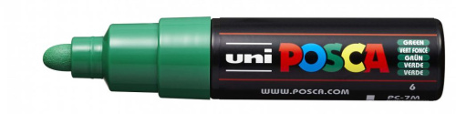Маркер UNI "POSCA" PC-7M, 4,5-5,5 мм, наконечник пулевидный, цвет зеленый