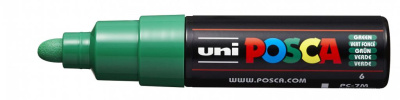 Маркер UNI "POSCA" PC-7M, 4,5-5,5 мм, наконечник пулевидный, цвет зеленый