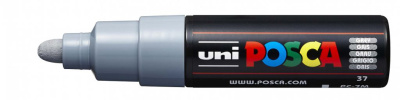 Маркер UNI "POSCA" PC-7M, 4,5-5,5 мм, наконечник пулевидный, цвет серый