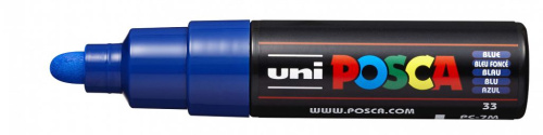 Маркер UNI "POSCA" PC-7M, 4,5-5,5 мм, наконечник пулевидный, цвет синий