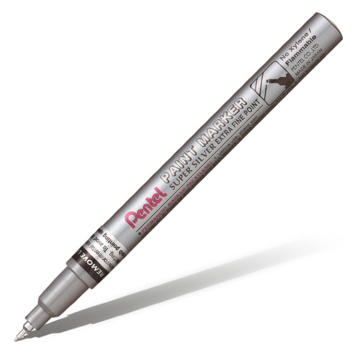 Маркер перманентный Pentel "Paint" 0,6 мм алюминиевый корпус, серебро