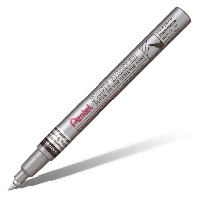 Маркер перманентный Pentel "Paint" 0,6 мм алюминиевый корпус, серебро