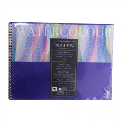 Альбом для акварели на спирали Fabriano "Watercolour" 24x32 см 12 л 300 г