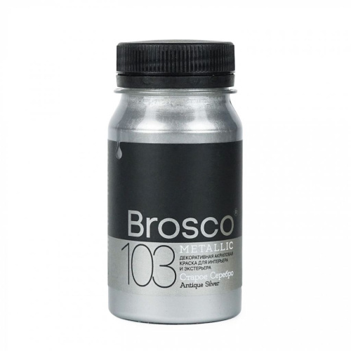 Краска декоративная Brosco 100 мл Старое серебро