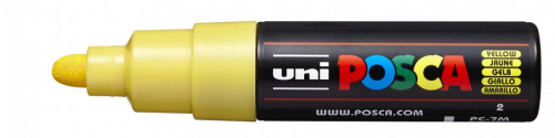 Маркер UNI "POSCA" PC-7M, 4,5-5,5 мм, наконечник пулевидный, цвет желтый