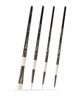 Набор кистей белая синтетика Pinax "CREATIVE White Taklon" АССОРТИ 4 шт