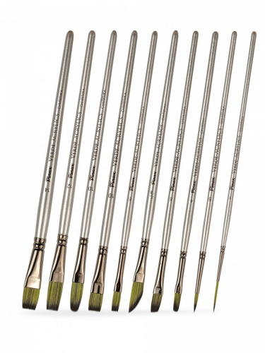 Набор кистей синтетика Pinax "VERDE-ACRYLICS" АССОРТИ 10 шт