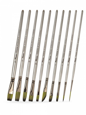 Набор кистей синтетика Pinax "VERDE-ACRYLICS" АССОРТИ 10 шт