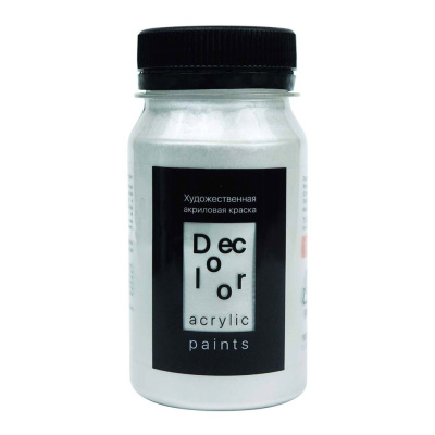 Акрил ТАИР "Деколор" 100 мл, Серебристый шёлк