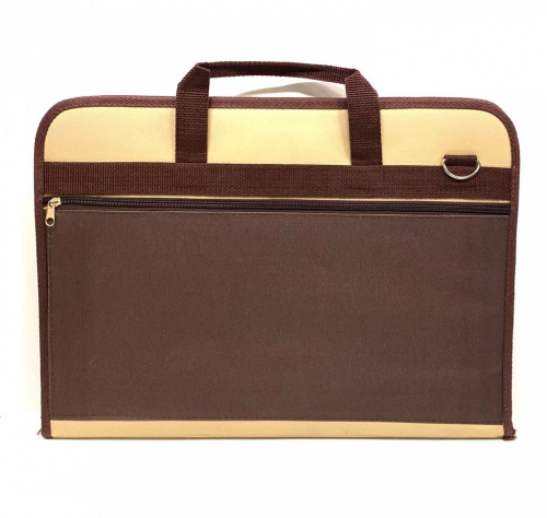 Папка А3 бежевая с коричневым карманом