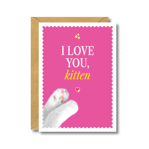 Открытка "I love you, kitten"