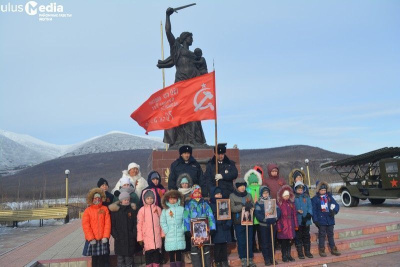 Знамя Победы побывало во всех селах Оймяконья / ЯСИА  Оймяконский Республика Саха (Якутия)