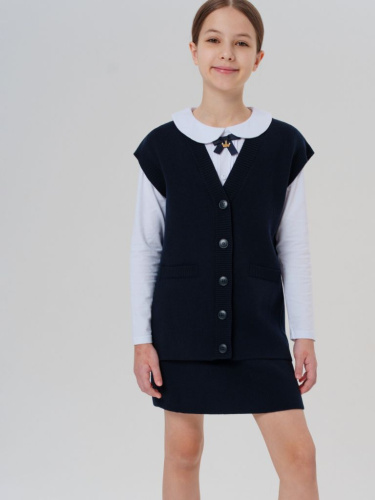 Комплект трикотажный для девочек: жилет, юбка