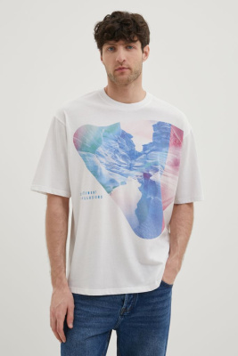 Футболка прямого силуэта с принтом