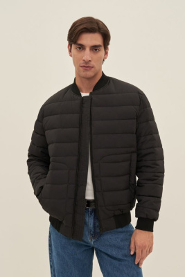 Утепленная стеганая куртка-бомбер