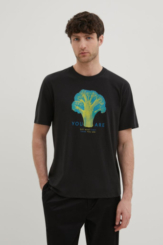 Футболка прямого силуэта с принтом