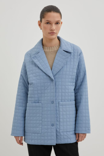 Стеганая куртка с отложным воротником на кнопках