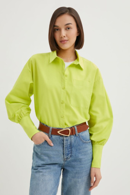 Рубашка из хлопка с акцентными рукавами