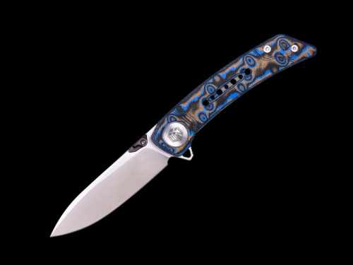 Складной нож Dr.Tech W3610MBL, сталь 14C28N, рукоять микарта, Pattern Blue