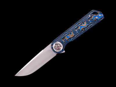 Складной нож Dr.Tech W3897MBL, сталь D2, рукоять микарта, Pattern blue